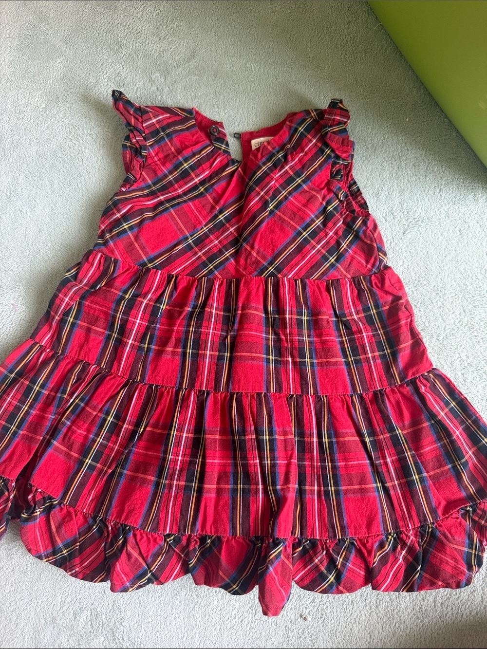 Crewcuts Red Plaid Tiered Dress